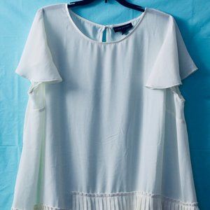 Lane Bryant Cream blouse with ruffles